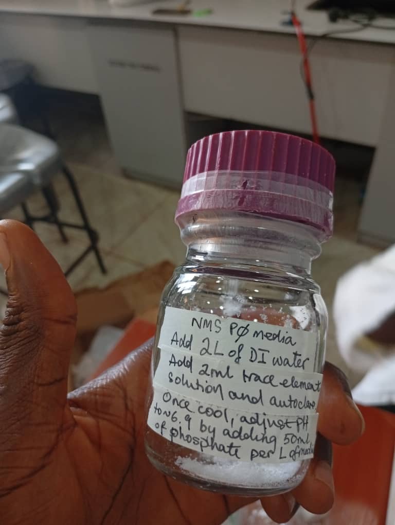 Nitrate mineral salt medium bottle